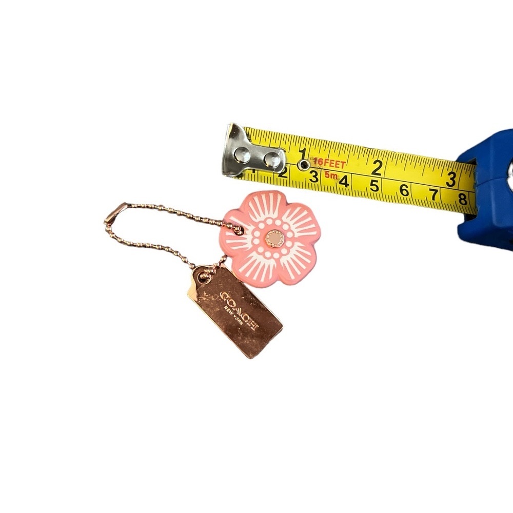 Coach Rose Gold/Pink Floral Bag Charm NWOT - Picture 3 of 3